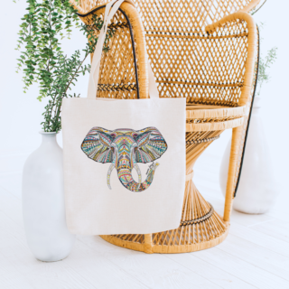 TOTE BAG ? MANDALA ELEPHANT THREE