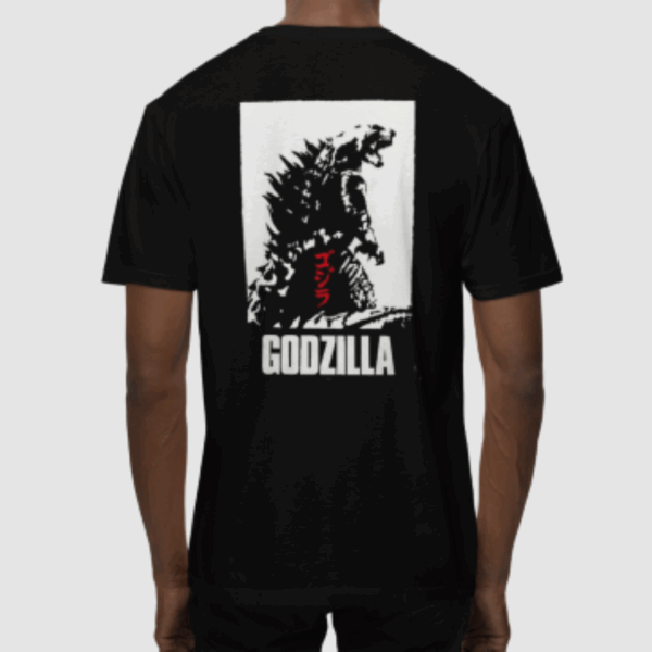 Godzilla  B&W Black - Round Neck T-shirt