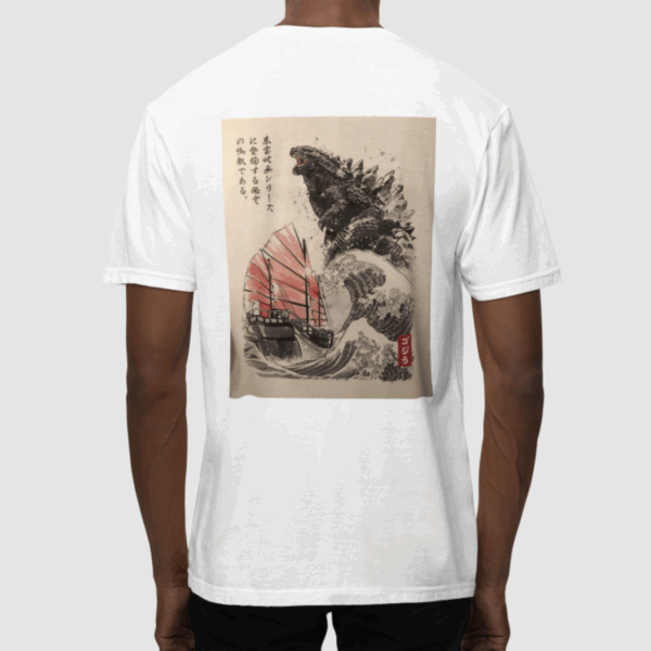 Gojira Art White -  Round Neck T - shirt