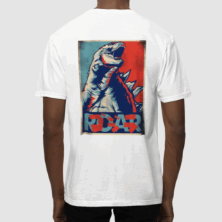 ROAR White -  Round Neck T - shirt