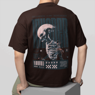 ALIEN  Coffee - Round Neck T-shirt