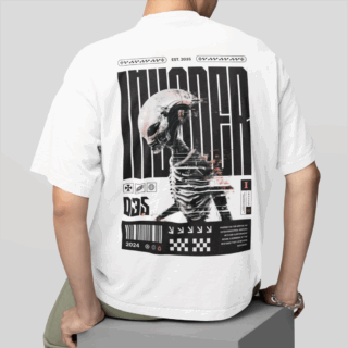 ALIEN  White - Round Neck T-shirt