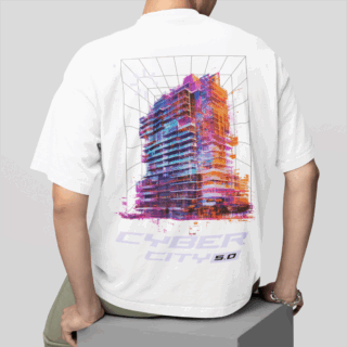 CITY 5.0 White  - Round Neck T-shirt