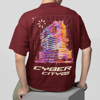 CITY 5.0 Maroon  - Round Neck T-shirt