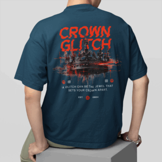 CROWN Petrol  - Round Neck T-shirt