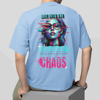 DIGITAL CHAOS  SKY - Round Neck T-shirt