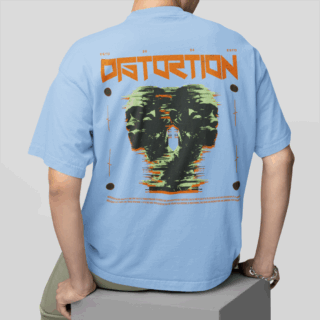 DISTORTION  SKY - Round Neck T-shirt