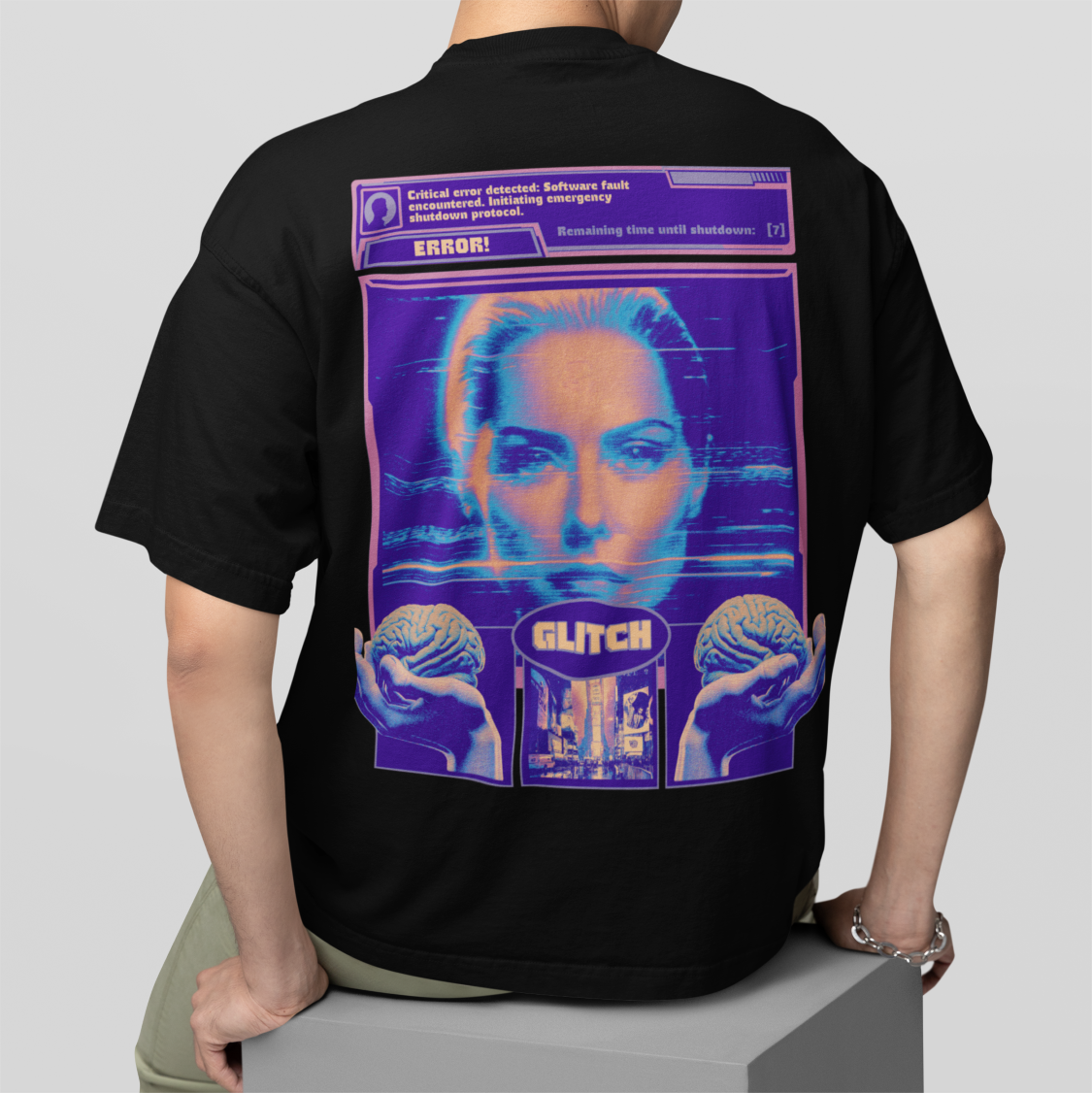 ERROR Black - Round Neck T-shirt