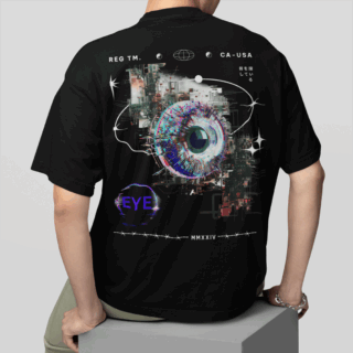 EYE  Black - Round Neck T-shirt