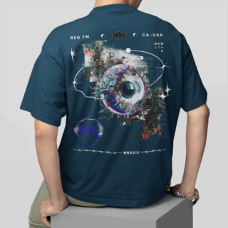 EYE  Petrol - Round Neck T-shirt