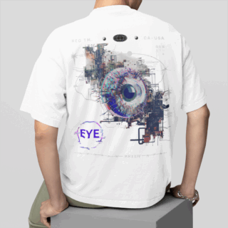 EYE  White - Round Neck T-shirt