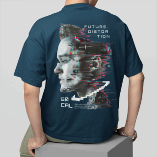 FUTURISTIC MALE Petrol  - Round Neck T-shirt