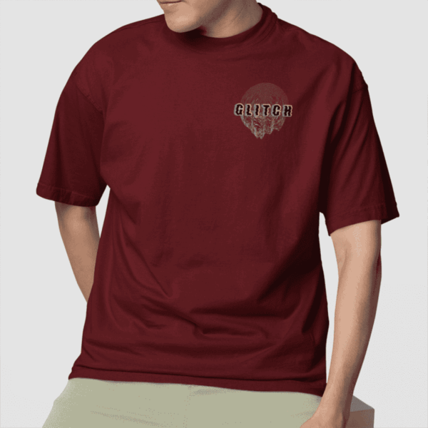 ALIEN  Maroon - Round Neck T-shirt - Image 2