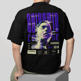 GALACTIC  Black - Round Neck T-shirt