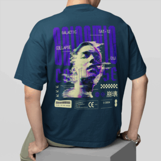 GALACTIC  Petrol - Round Neck T-shirt