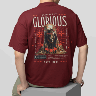 GLORIOUS Maroon - Round Neck T-shirt