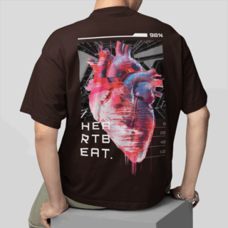 HEARTBEAT Coffee - Round Neck T-shirt