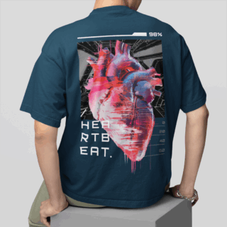HEARTBEAT Petrol - Round Neck T-shirt