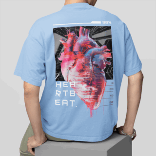 HEARTBEAT SKY - Round Neck T-shirt