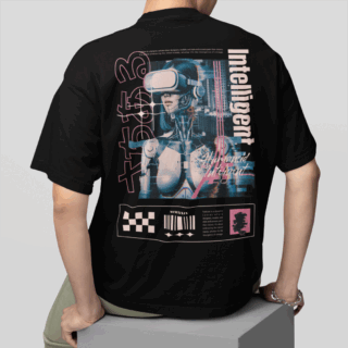 Intelligent Black - Round Neck T-shirt