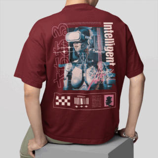 Intelligent Maroon - Round Neck T-shirt