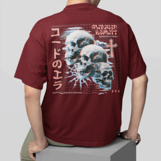 Reality Maroon - Round Neck T-shirt