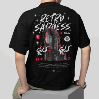 Sadness Black - Round Neck T-shirt