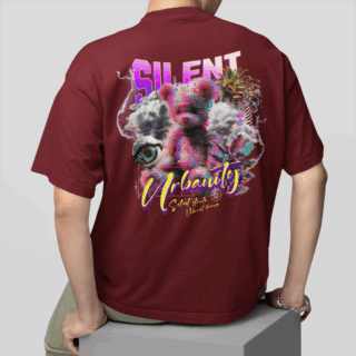Silent Maroon - Round Neck T-shirt
