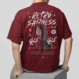 Sadness Maroon - Round Neck T-shirt