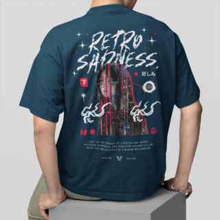 Sadness Petrol - Round Neck T-shirt