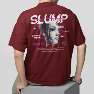 Slump Maroon - Round Neck T-shirt