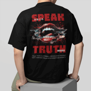Speak Black - Round Neck T-shirt
