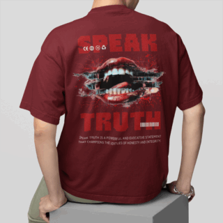 Speak Maroon - Round Neck T-shirt