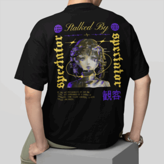 Stalked Black - Round Neck T-shirt