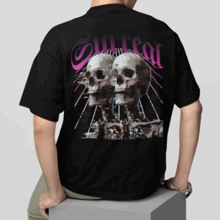 Surreal Black - Round Neck T-shirt