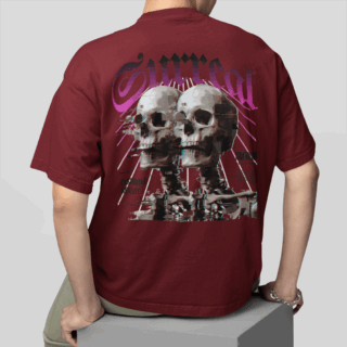 Surreal Maroon - Round Neck T-shirt