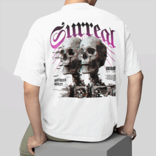 Surreal White - Round Neck T-shirt