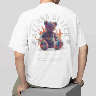 Teddy White - Round Neck T-shirt