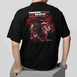 Tender Black - Round Neck T-shirt