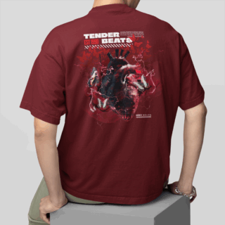 Tender Maroon - Round Neck T-shirt