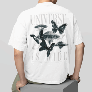 Universe White - Round Neck T-shirt